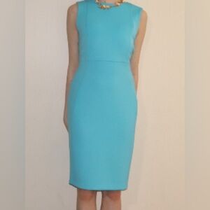 Calvin Klein Aqua Sheath Midi Dress